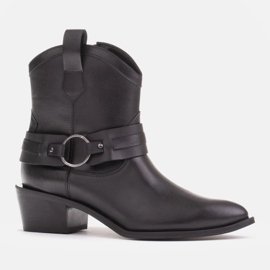 Marco Shoes Stivali texani Kaja con cintura decorativa nero 1