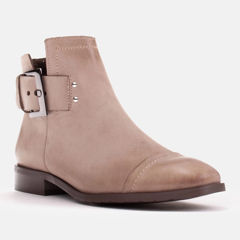 Marco Shoes Stivali con fibbia decorativa beige 1