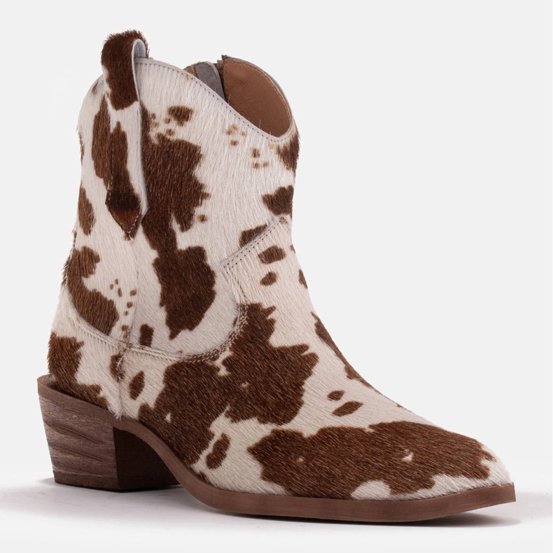 Marco Shoes Stivali da cowboy in pelle naturale con capelli 2226B-1282-1 beige marrone 1