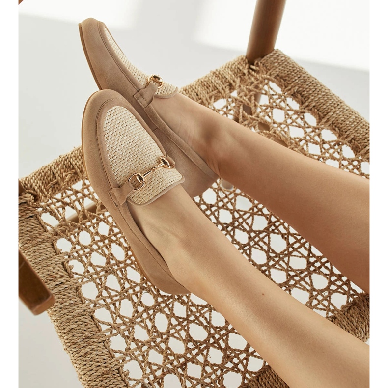 Marco Shoes Mocassini con ornamento dorato beige 2