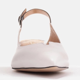 Marco Shoes Décolleté basse con tacco aperto realizzate in delicata pelle naturale bianco nero 1