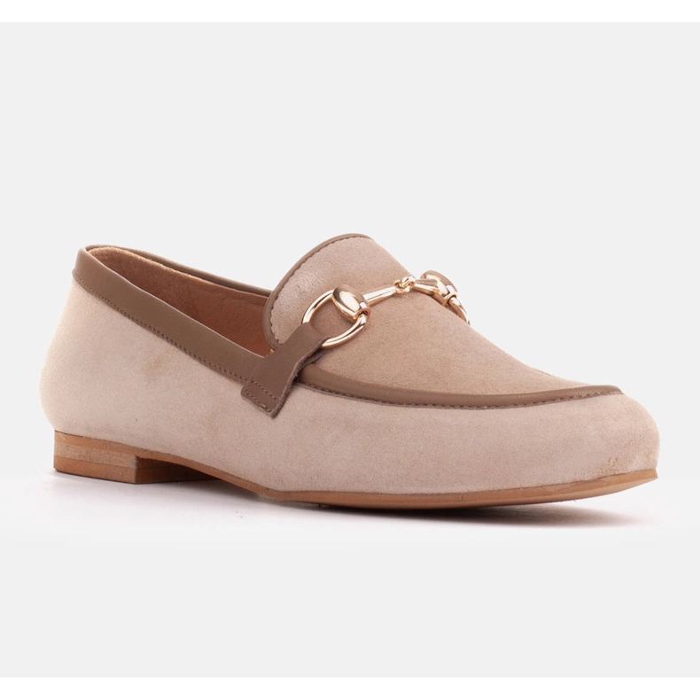 Marco Shoes Mocassini con ornamento dorato beige 1