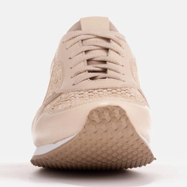 Marco Shoes Sneakers con elementi di rafia e pelle fiore 2229P-1273-1280-047-1 beige 2