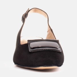 Marco Shoes Sandali con tacco basso con decoro piatto nero 1
