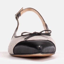 Marco Shoes Sandali in una combinazione di pelle naturale e tessuto nero 2