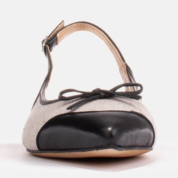 Marco Shoes Sandali in una combinazione di pelle naturale e tessuto nero 2