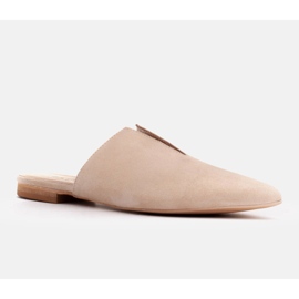 Marco Shoes Ciabatte in camoscio con cut-out beige 1