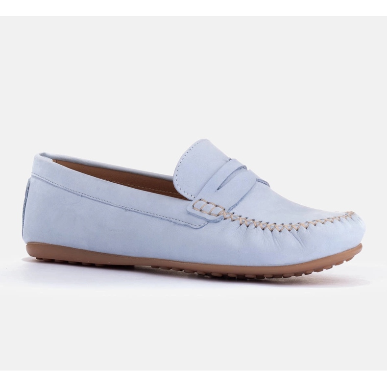 Marco Shoes Mocassini classici realizzati in morbida pelle blu 1