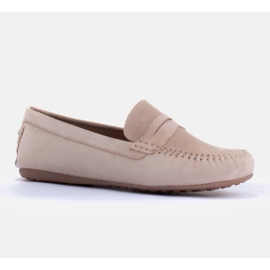 Marco Shoes Mocassini classici realizzati in morbida pelle scamosciata beige 1