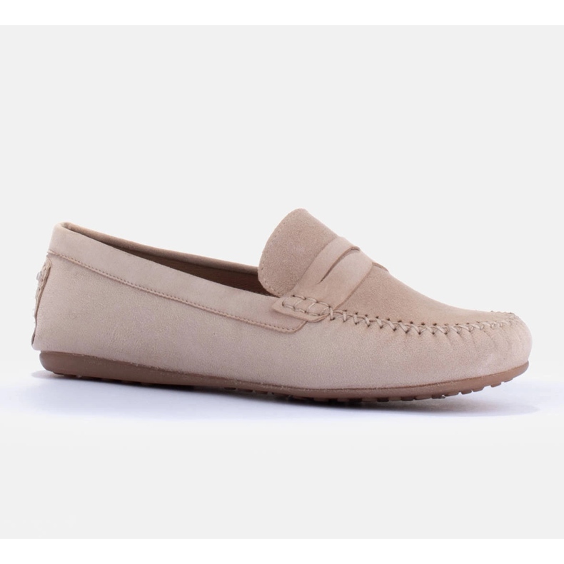 Marco Shoes Mocassini classici realizzati in morbida pelle scamosciata beige 1