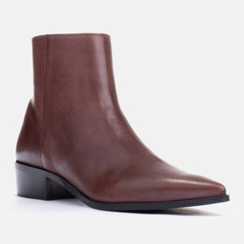 Marco Shoes Stivali sottili in morbida pelle marrone 1