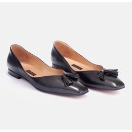 Marco Shoes Sottili ballerine con frange nero 2