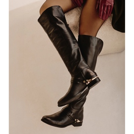Marco Shoes Stivali in pelle con decorazione nero 1