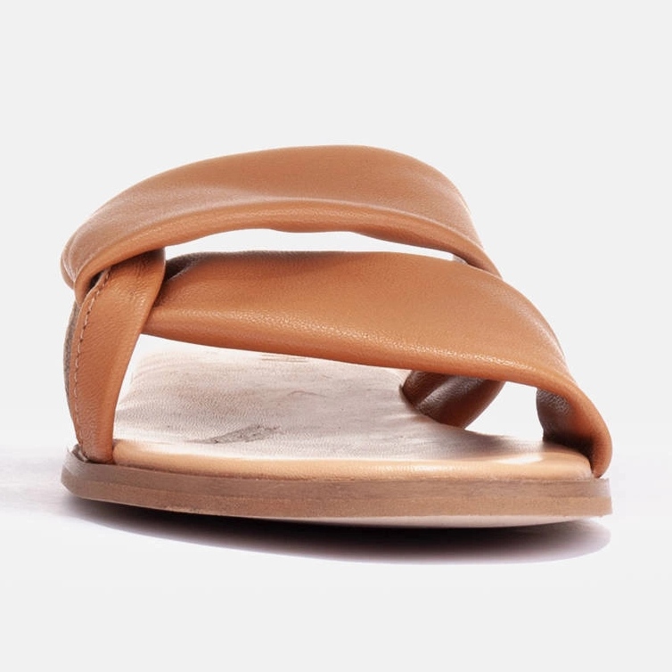 Marco Shoes Infradito in pelle su fondo piatto marrone 1