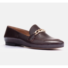 Marco Shoes Ballerine con catena d'oro marrone 2