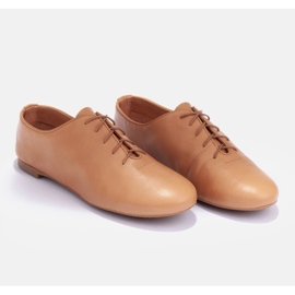 Marco Shoes Ballerine in pelle fiore delicato marrone 2
