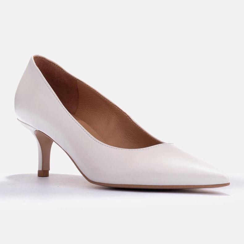 Marco Shoes Eleganti tacchi a spillo con tacco basso bianca 2