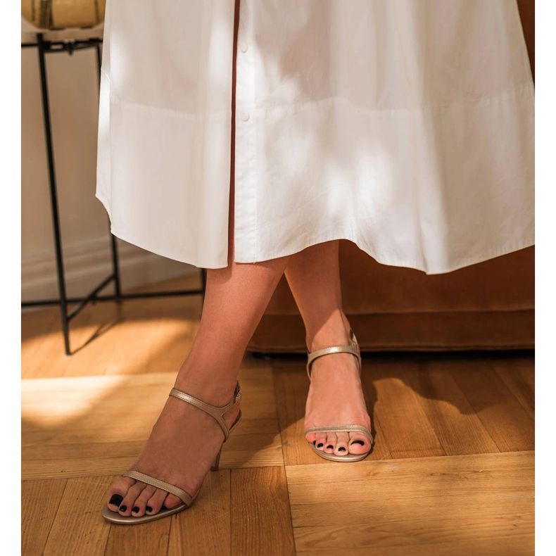 Marco Shoes Sandali con tacco alto d'oro 2
