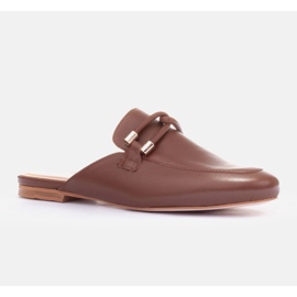 Marco Shoes Pantofole con decorazione marrone 1