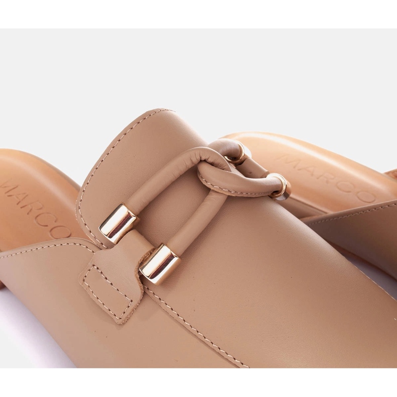 Marco Shoes Pantofole con decorazione beige 1