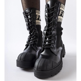 Scarpe a calzino nere con scritta Daria bianca nero 1