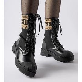 Scarpe a calzino nere con scritta Daria marrone nero 1