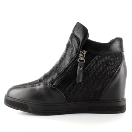 Sneakers su zeppa nascosta 2017-1 Nero 1