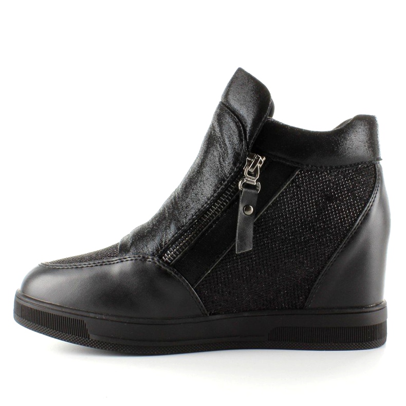 Sneakers su zeppa nascosta 2017-1 Nero 1