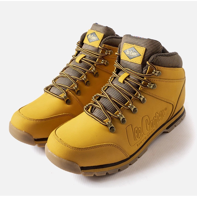 Scarpe in pelle gialla Lee Cooper LCJ-21-01-0706M giallo 1