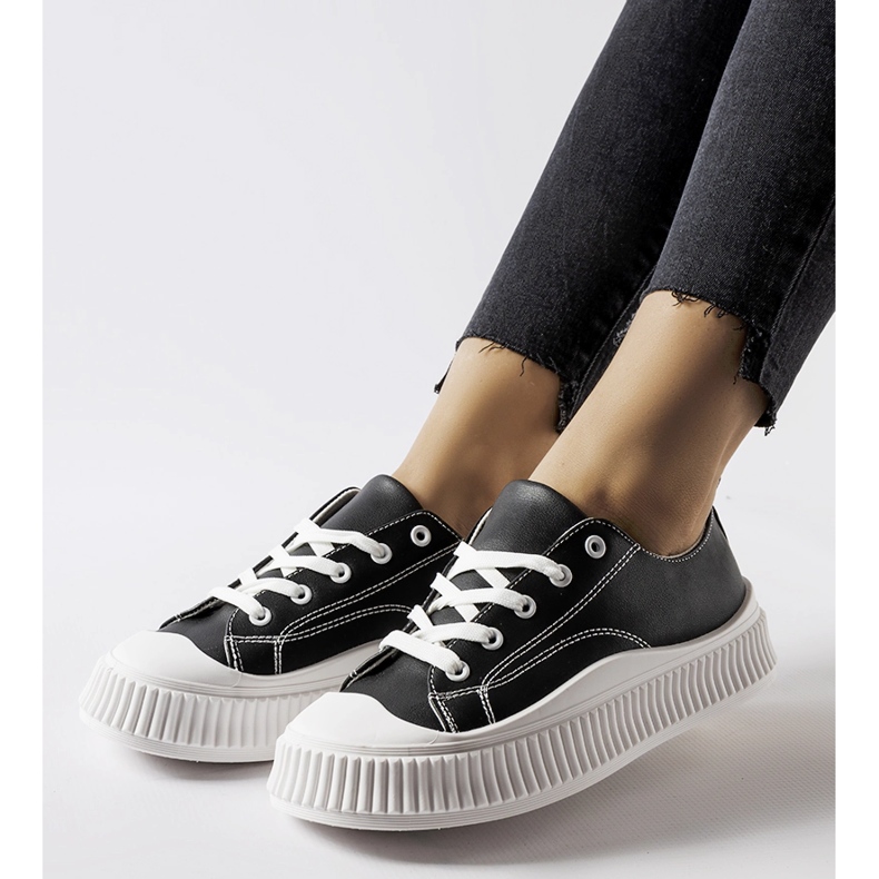 Sneaker Erbezzo nere con plateau nero 1