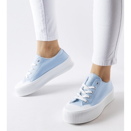 Sneaker blu con plateau spesso Fortunata 1