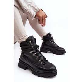 Stivaletti stringati isolati da donna neri Big Star MM274663 nero 1