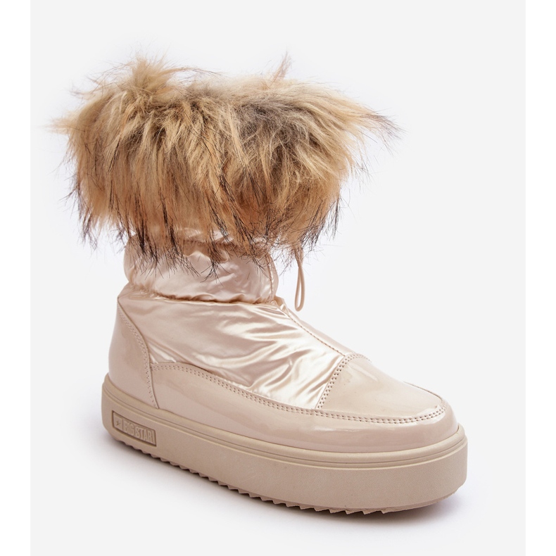 Stivali da neve da donna con pelliccia beige Big Star MM274380 1