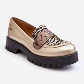 Scarpe da Donna in Pelle Mocassini Maciejka 06195-25 Oro d'oro 1