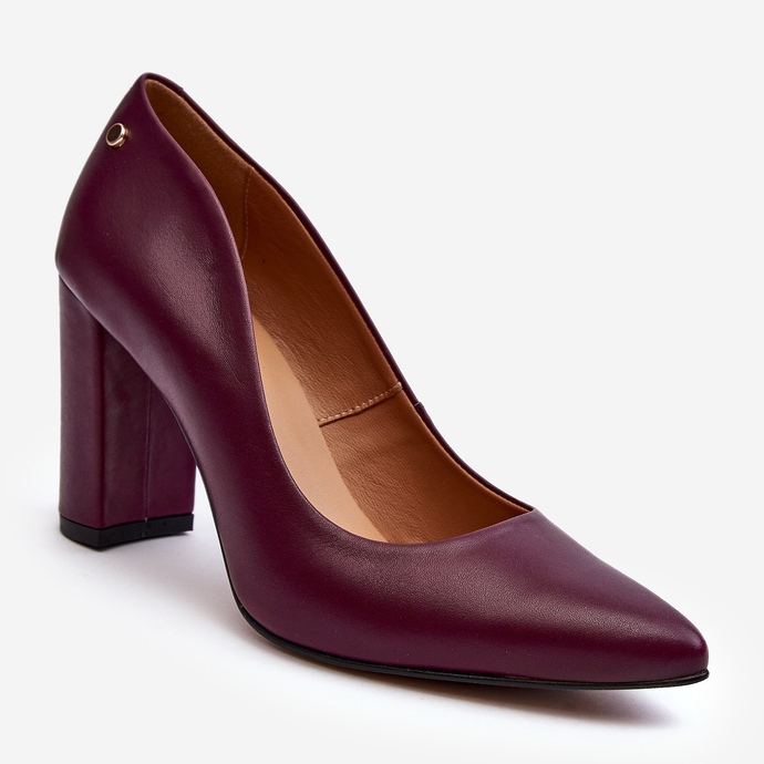 Décolleté in pelle con tacco alto Laura Messi 2624/228 Bordeaux rosso 1