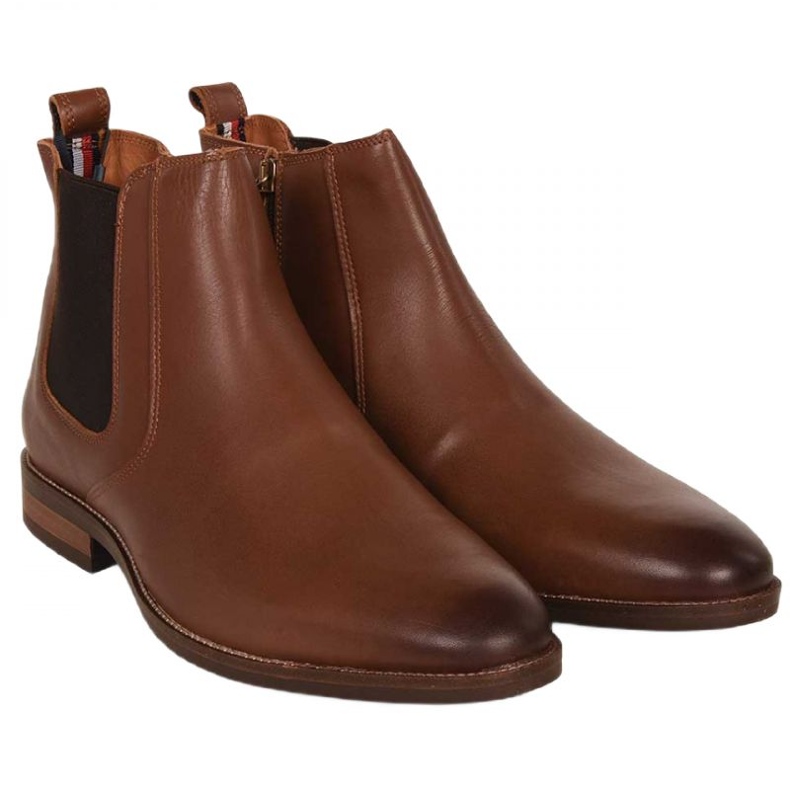 Tommy Hilfiger Essential Hilfiger Lth Chelsea M scarpe FM0FM04182 marrone 1