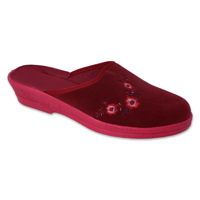 Ciabatte da donna Befado con fiori pu 219D480 bordeaux rosso 1
