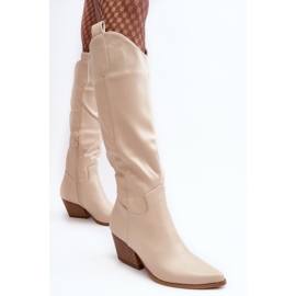 WJ2 Stivali da cowboy beige chiaro da donna di Kaspella 2