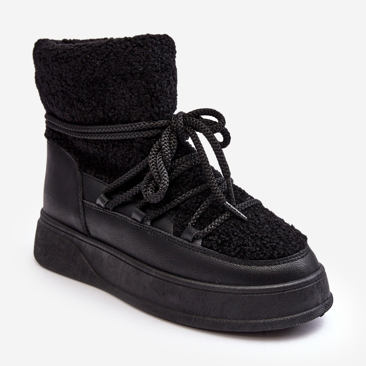 FG2 Stivali da neve con plateau da donna neri Ahatissa nero 1