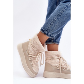 FG2 Stivali da neve con plateau da donna Ahatissa beige chiaro 2
