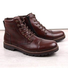 Scarpe da uomo comode e isolanti in pelle, marrone, Rieker F3604-25 1