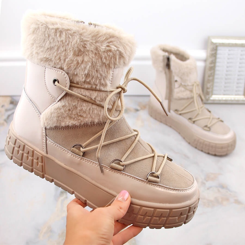 Stivali in pelle beige isolanti sulla piattaforma di Filippo DBT4716 1