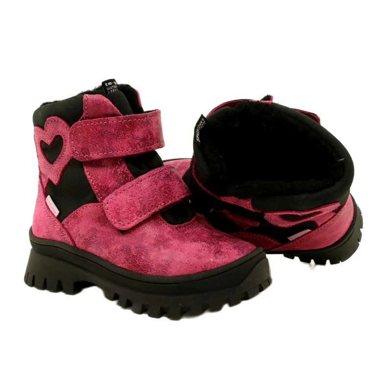 Stivali da neve in pelle femminile stivali impermeabili te-por mazurek 1351 rosa 5