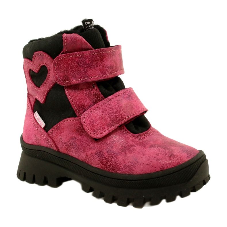 Stivali da neve in pelle femminile stivali impermeabili te-por mazurek 1351 rosa 1