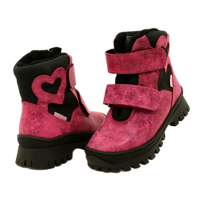 Stivali da neve in pelle femminile stivali impermeabili te-por mazurek 1351 rosa 4