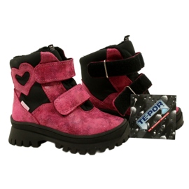 Stivali da neve in pelle femminile stivali impermeabili te-por mazurek 1351 rosa 7