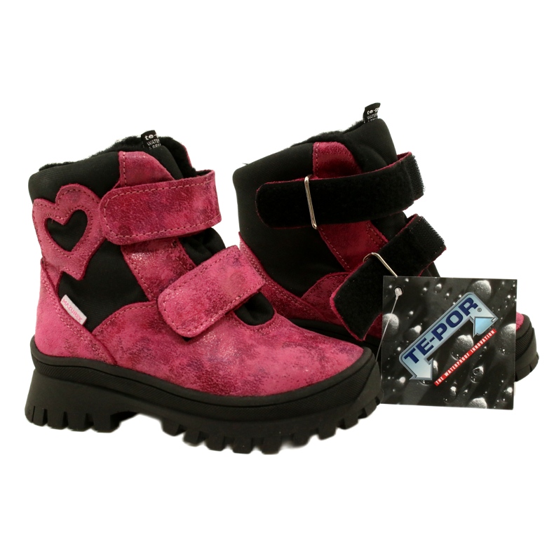 Stivali da neve in pelle femminile stivali impermeabili te-por mazurek 1351 rosa 7