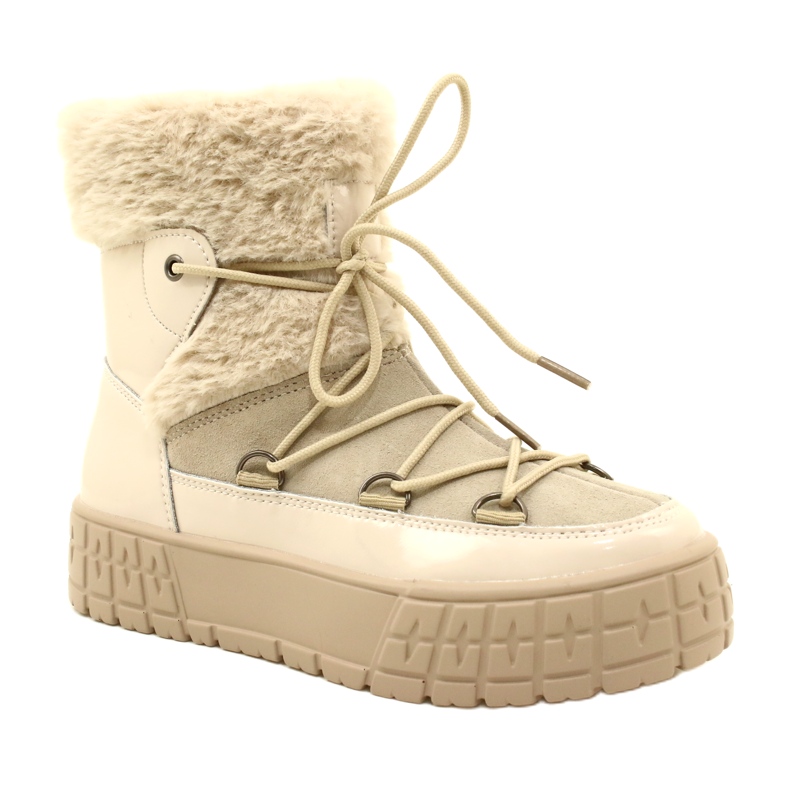 Stivali da neve filippo con pelliccia di pelliccia di pelliccia beige 5