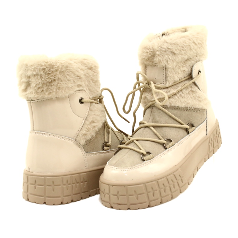 Stivali da neve filippo con pelliccia di pelliccia di pelliccia beige 8