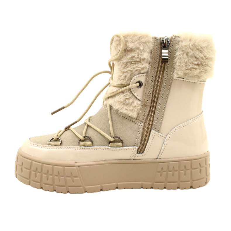 Stivali da neve filippo con pelliccia di pelliccia di pelliccia beige 6